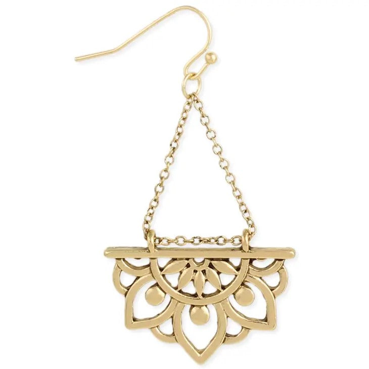 Picture of Rising Lotus Gold Dangle Earrings