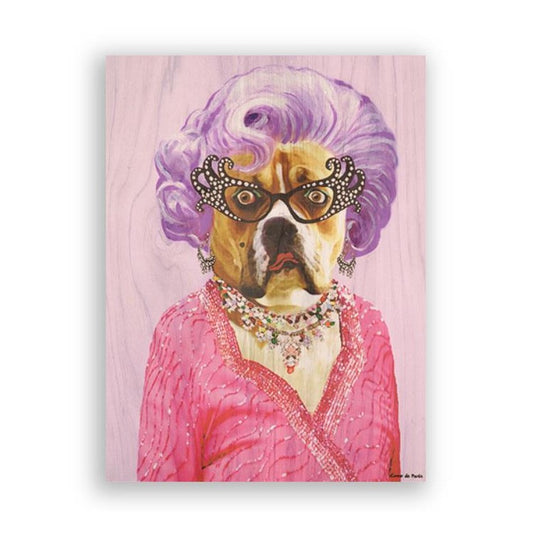 Picture of "Dame Edna Dog" Wood Block Art Print