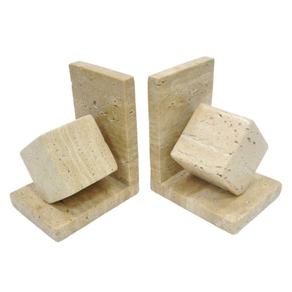 Picture of Travertine Cube Bookends