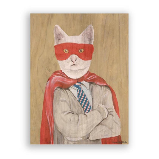 Picture of "Super Cat" Wood Block Art Print