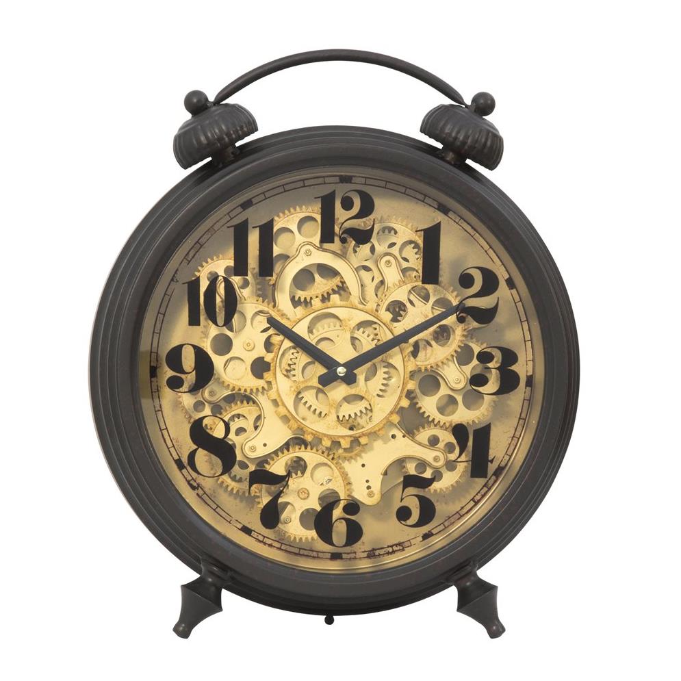 Picture of Black and Brass Gears Table Clock