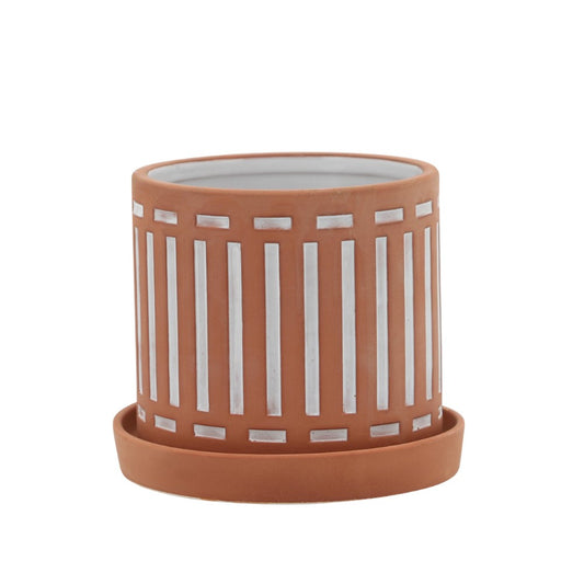 Picture of Terracotta Doric Planter with Saucer, Small