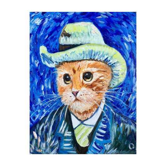 Picture of "Vinnie Cat" Wood Block Art Print