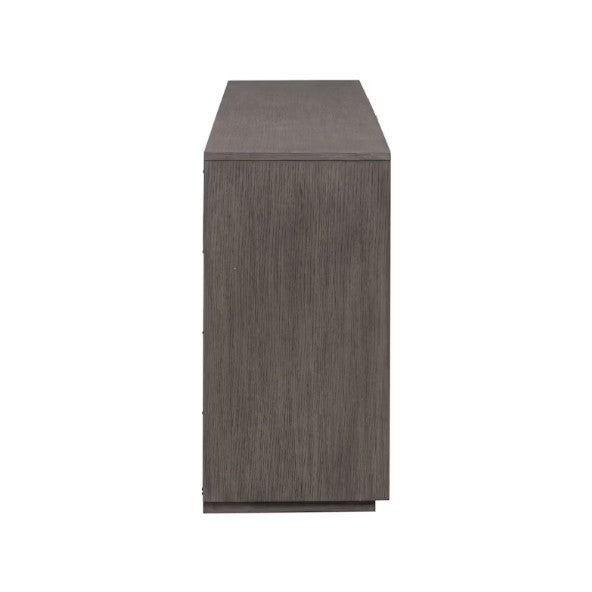 A tall, dark wood cabinet shown against a white background.