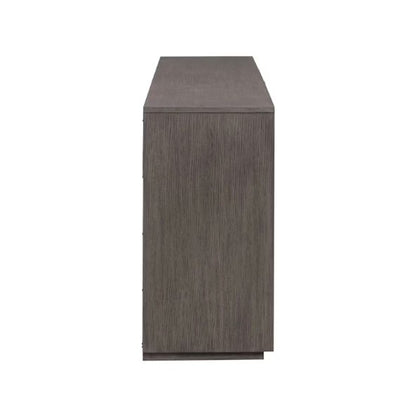 A tall, dark wood cabinet shown against a white background.