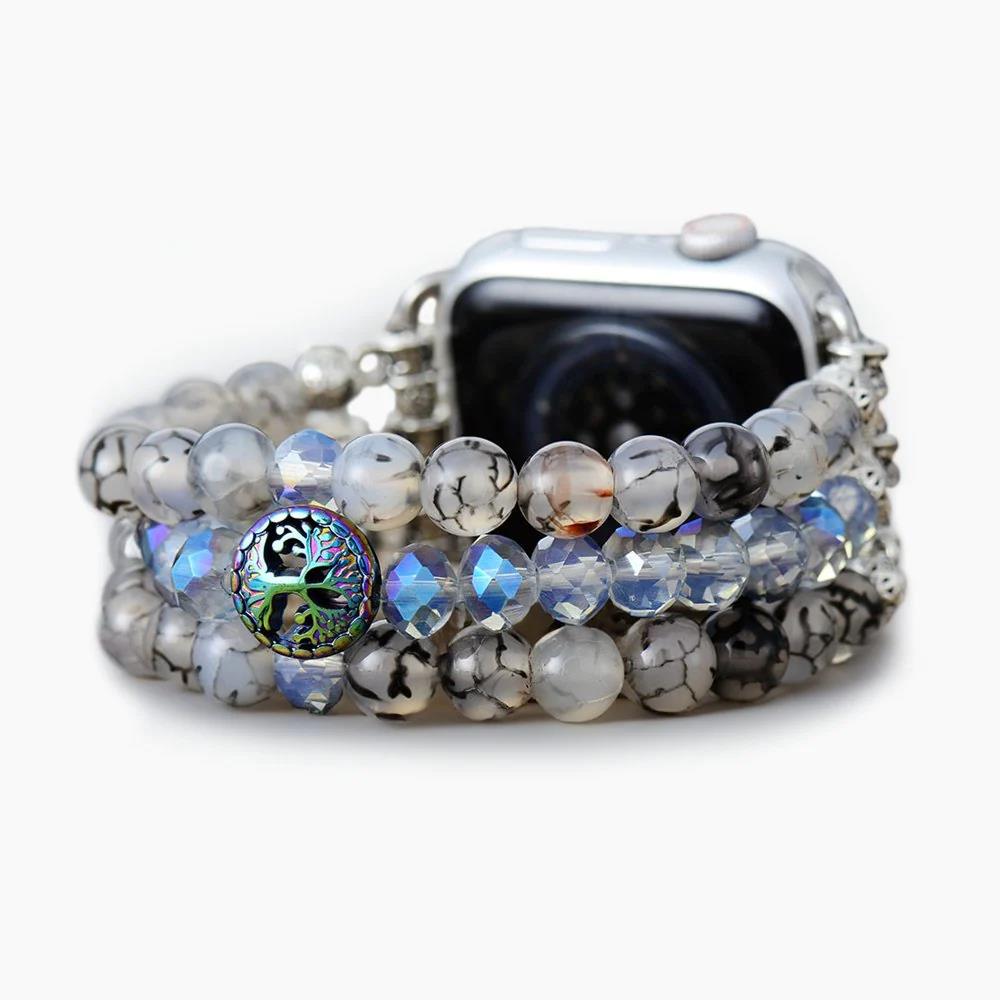 Picture of Labradorite and Crystal Stretch Watch Strap