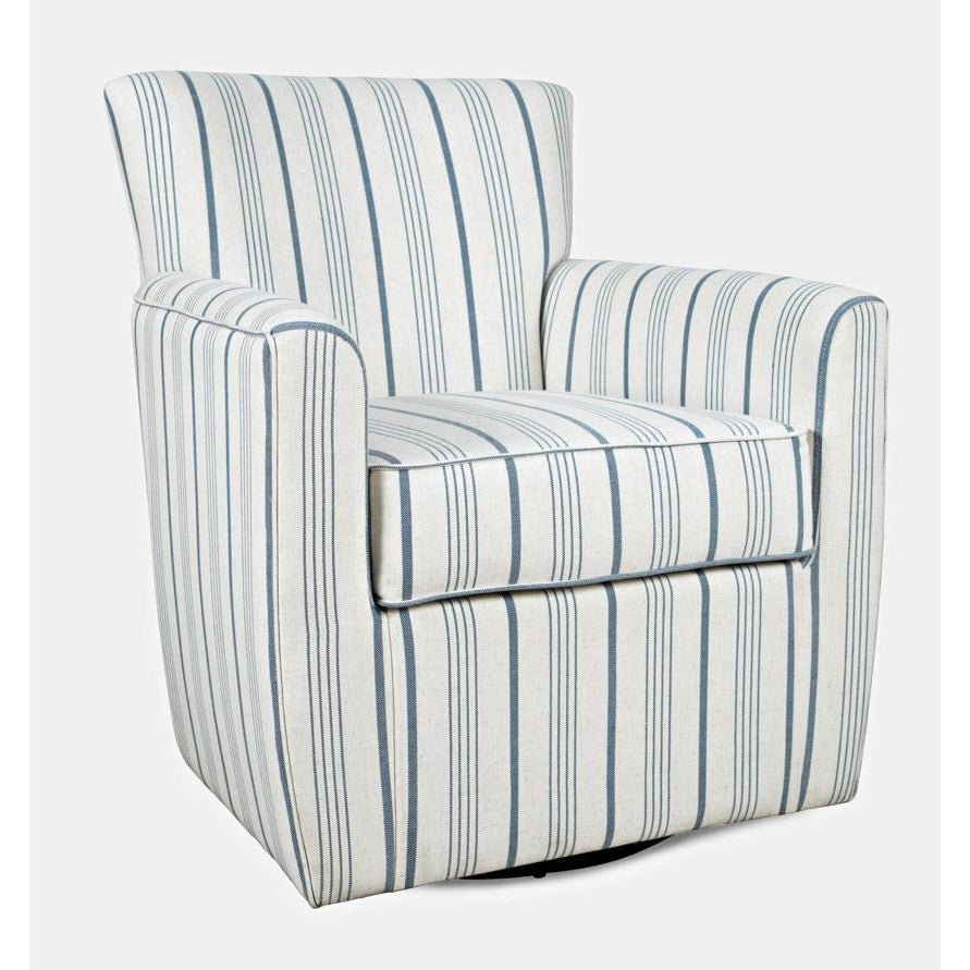 Picture of Bianca Swivel Accent Chair Blue Stripes