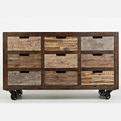 Picture of Canton 60Painted 9 Drawer Accent Chest on Wheels