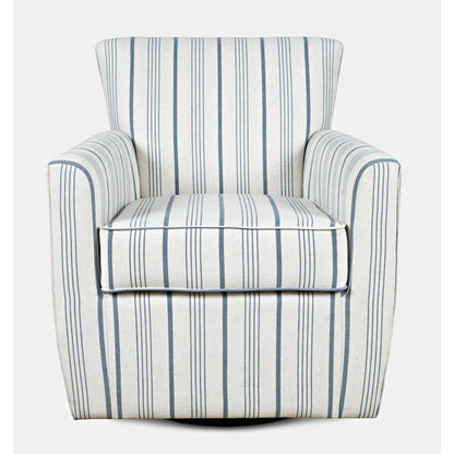 Picture of Bianca Swivel Accent Chair Blue Stripes