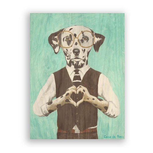 Picture of "Dalmatian with Heart Hands" Wood Block Art Print