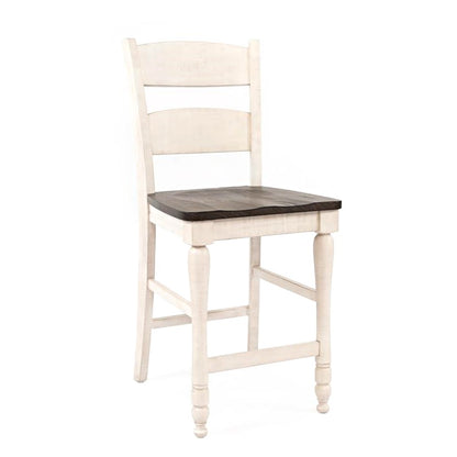 Picture of Madden 5-piece White Round Counter Dining Set Ladderback