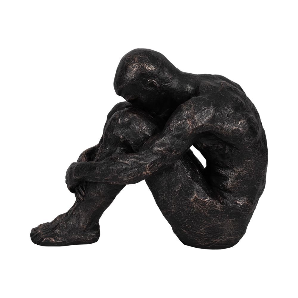 Picture of Sitting Man Bronzed Figurine