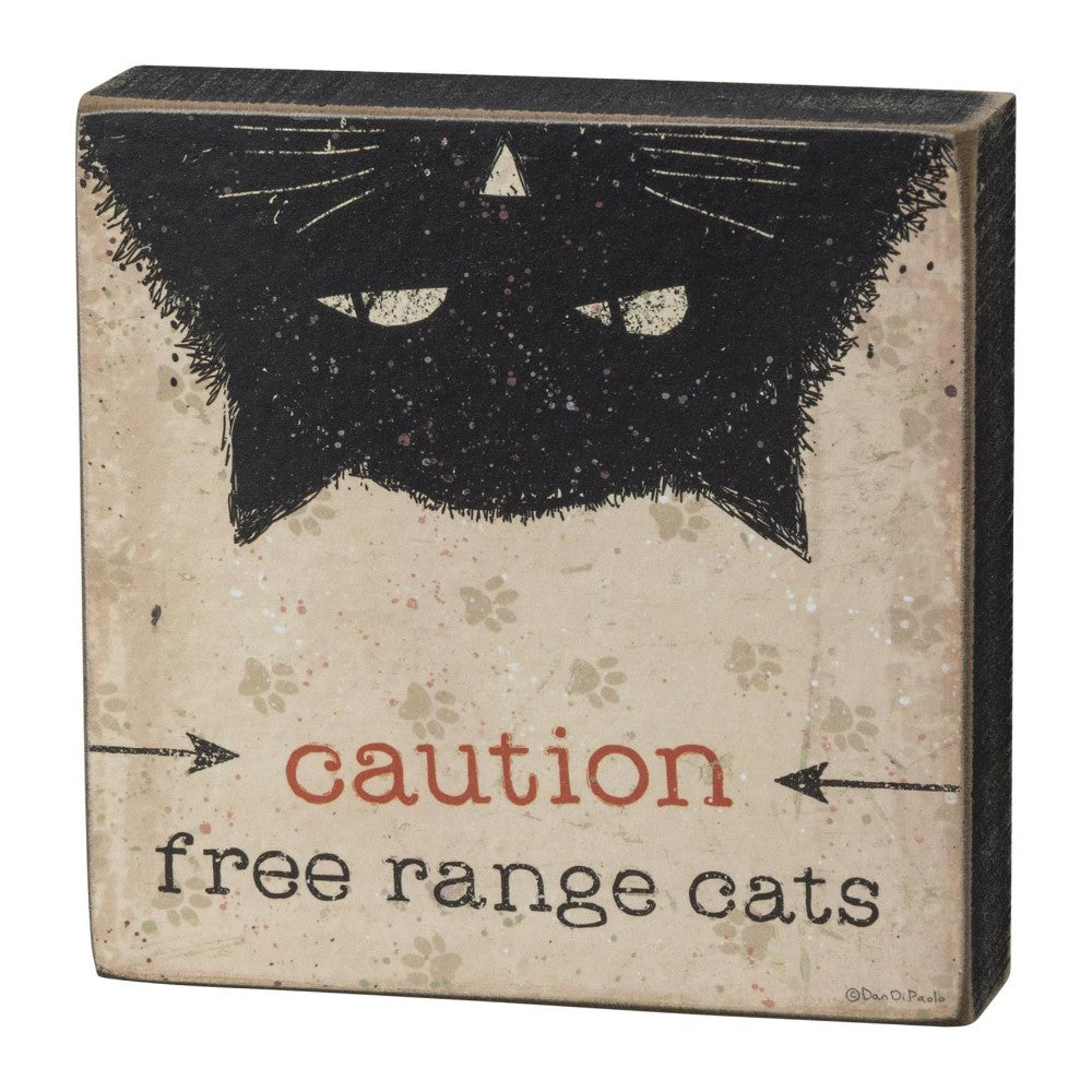 Picture of Caution Free Range Cats Block Sign