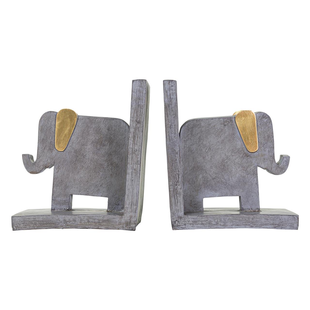 Picture of Gray Elephant Bookends