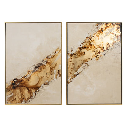 Picture of Gold Streak Framed Canvas Wall Art, Set of 2