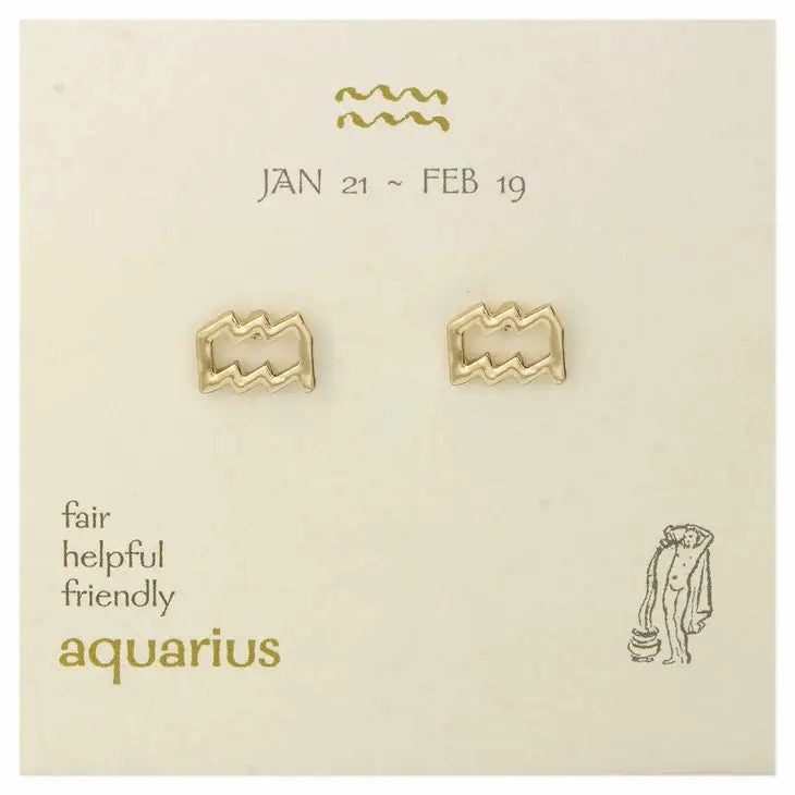 Picture of Zodiac Stud Earrings - Aquarius