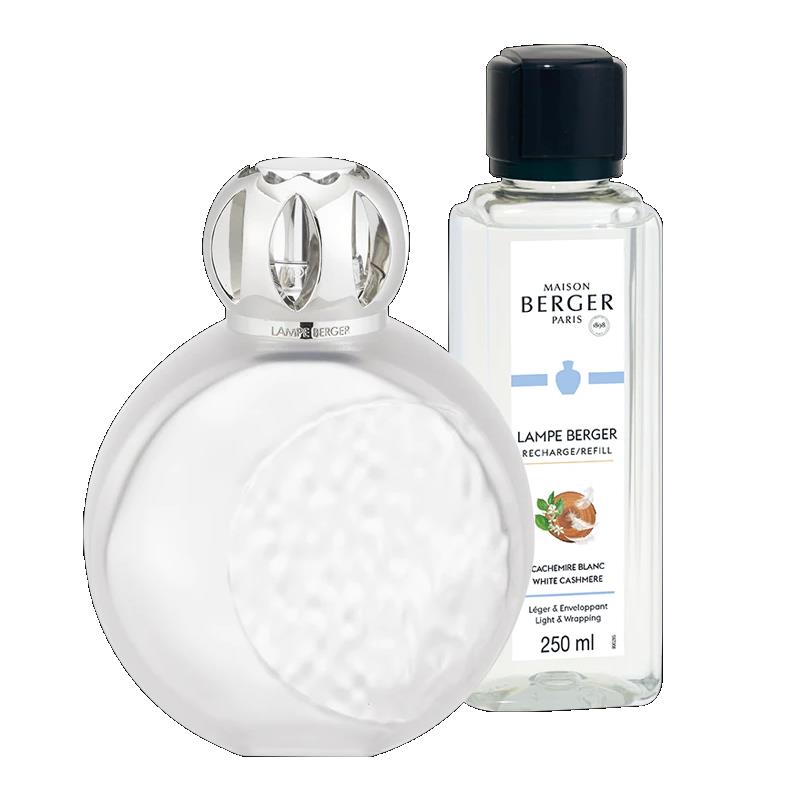 Elegant lamp and refill bottle for home fragrance.