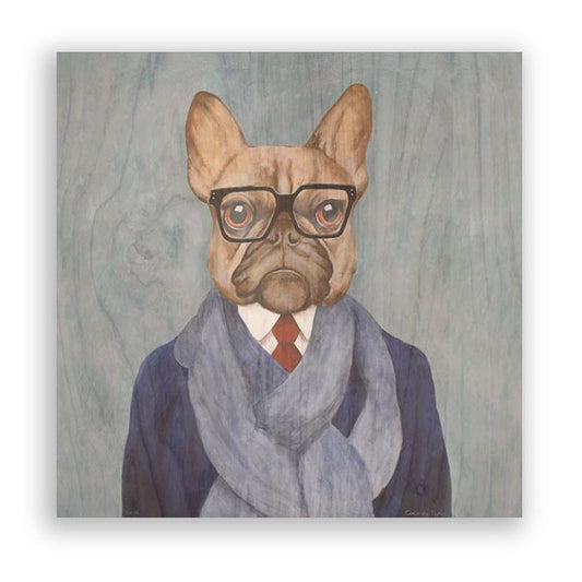 Picture of "Suit Bulldog" Wood Block Art Print