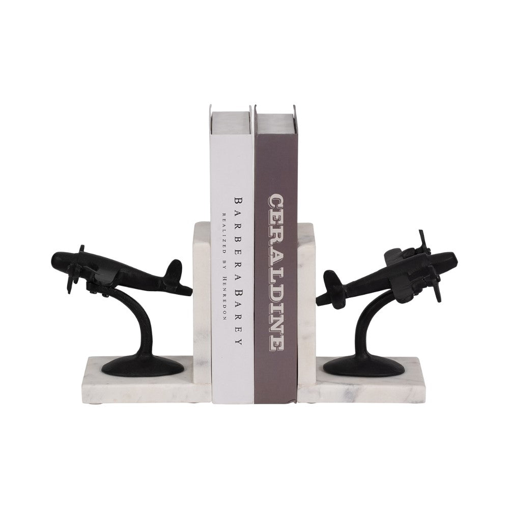 Picture of Airplanes on Marble Bookends