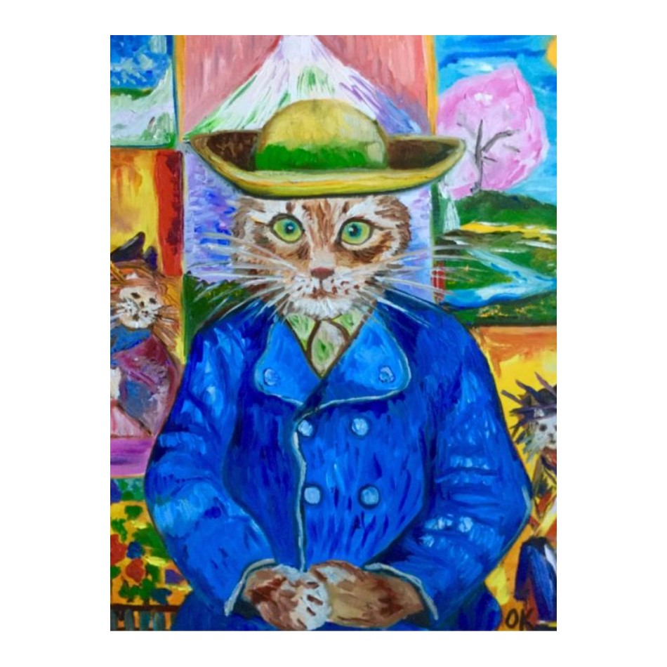 Picture of "Daddy Tangi Cat" Wood Block Art Print