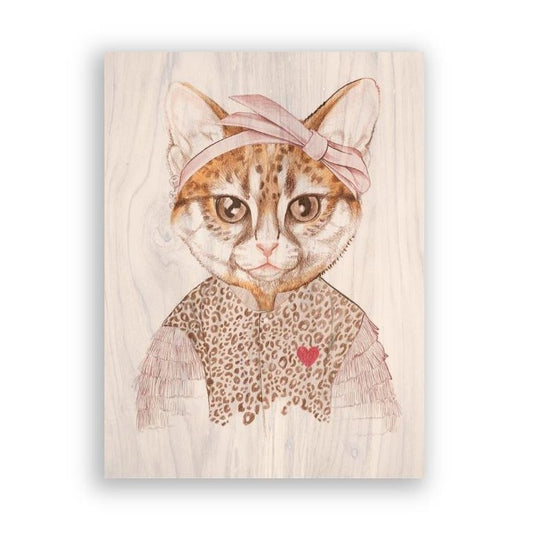 Picture of "Patty the Kitty" Wood Block Art Print