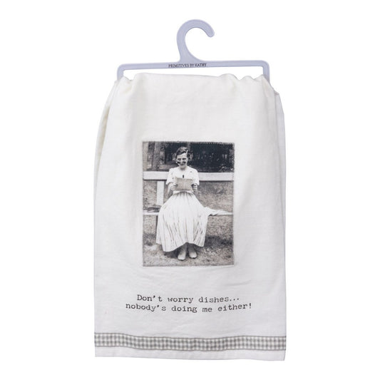 Picture of Don't Worry Dishes Vintage Kitchen Towel