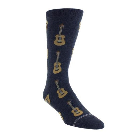Picture of Accoustic Guitar Crew Socks, Denim Heather/One Size