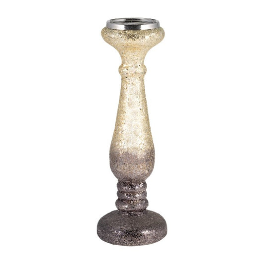 Picture of Plum Crackle Candle Holder, Tall