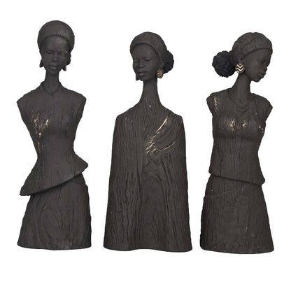 Picture of African Woman Bust Sculpture, Single, 3 Assorted