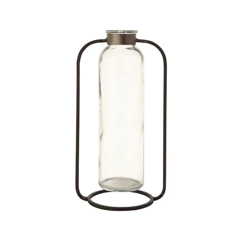 Picture of Glass Vase in Metal Stand
