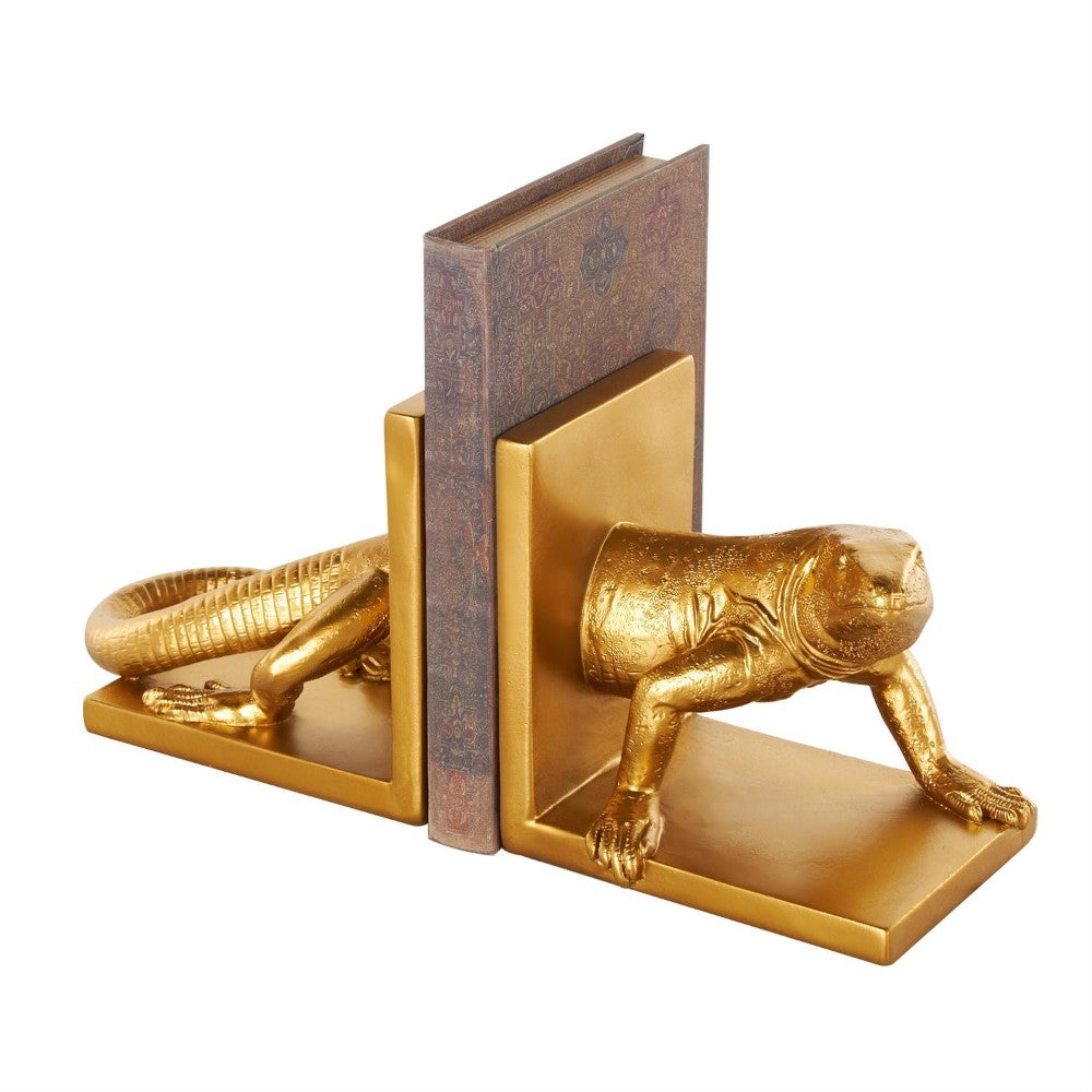 Picture of Gold Lizard Bookends