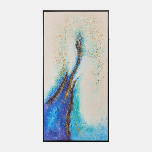 Picture of "Blue Wave" Hand Painted Abstract Wall Art