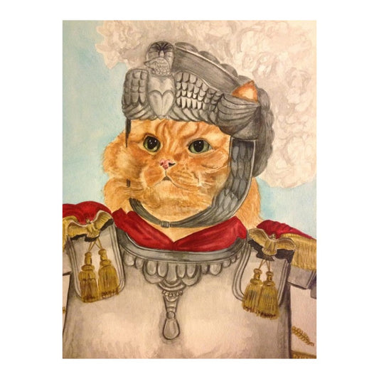 Picture of "Knight Cat" Wood Block Art Print