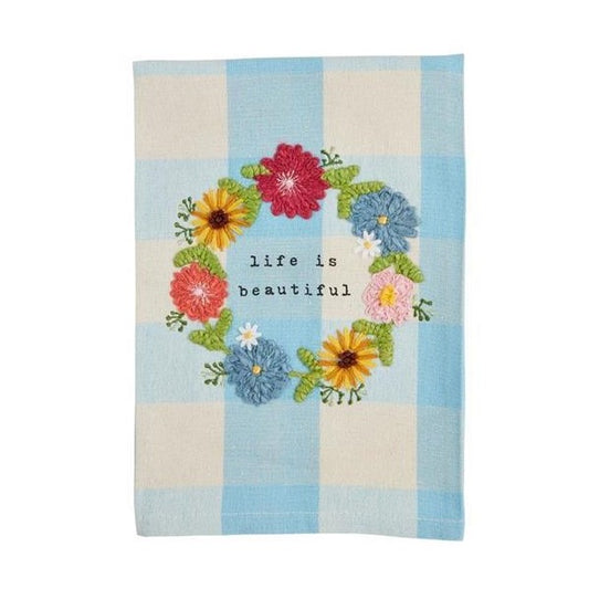 Picture of Life is Beautiful Fruity Floral Check Towel
