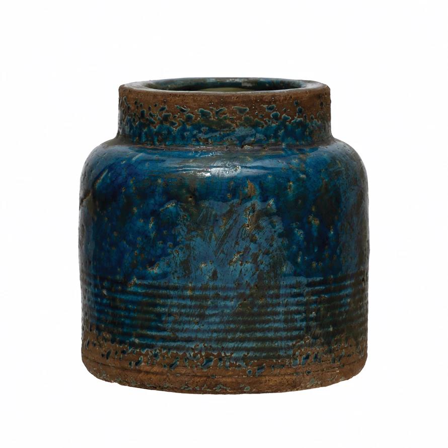 Picture of Distressed Blue Vase Small