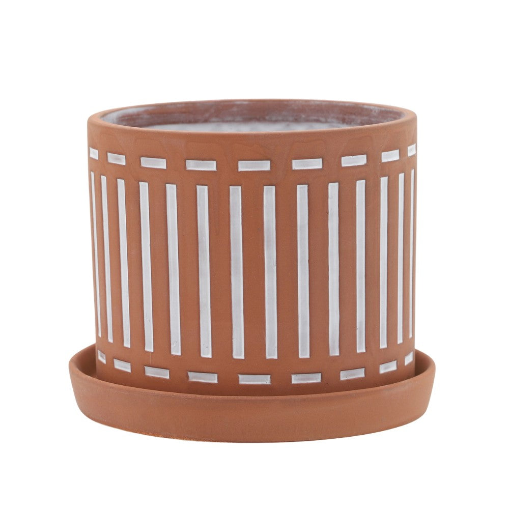 Picture of Terracotta Doric Planter with Saucer, Large