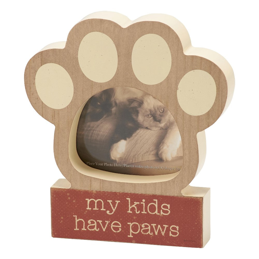 Picture of My Kids Pawprint Block Frame