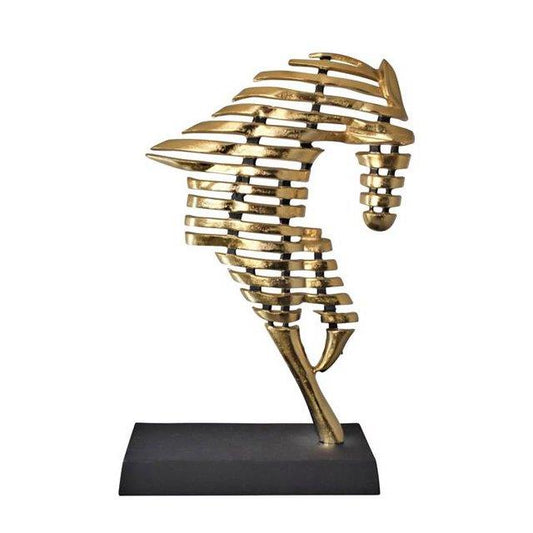 Picture of Latticework Horse Sculpture , Gold