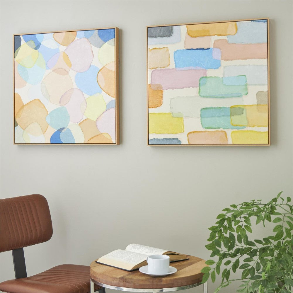 Picture of Abstract Geo Shapes Framed Wall Art, Set of 2