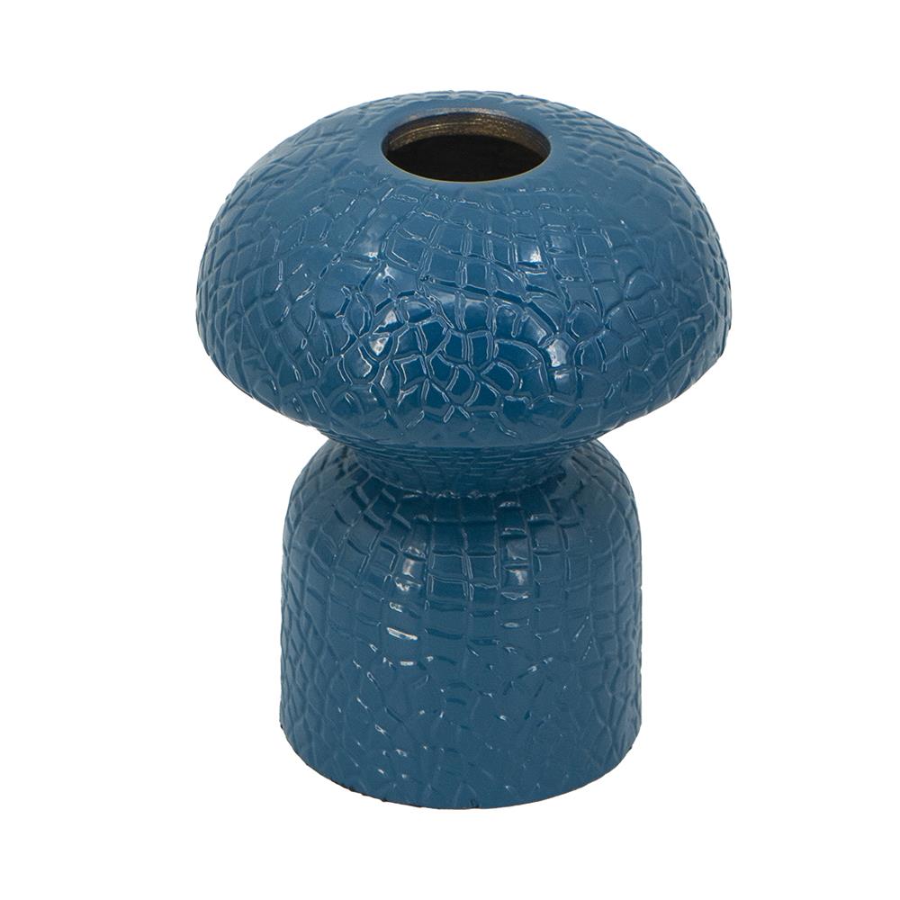Picture of Blue Alligator Skin Textured Flower Vase