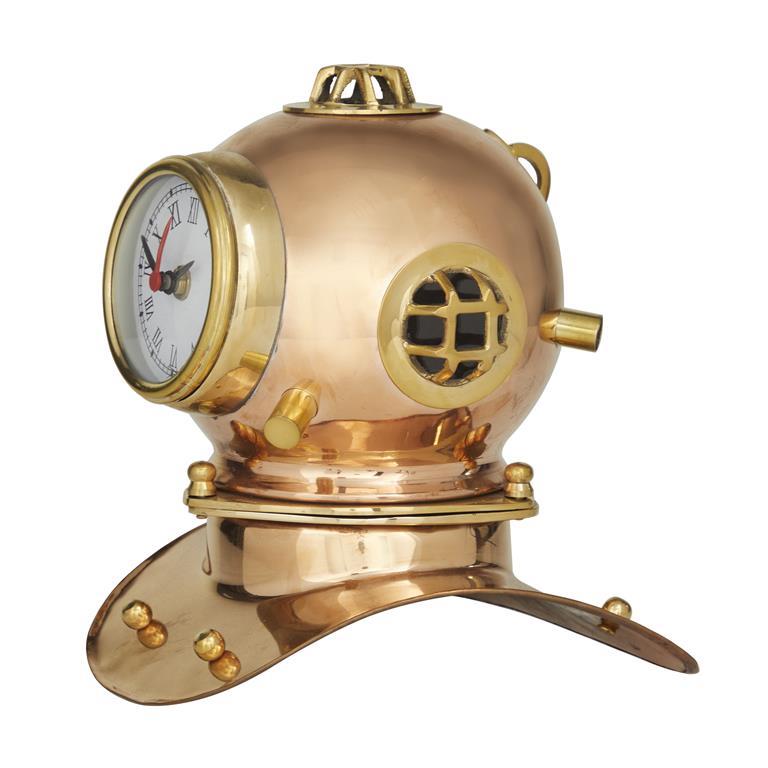 Picture of Brass Diver Helmet Table Clock, Copper