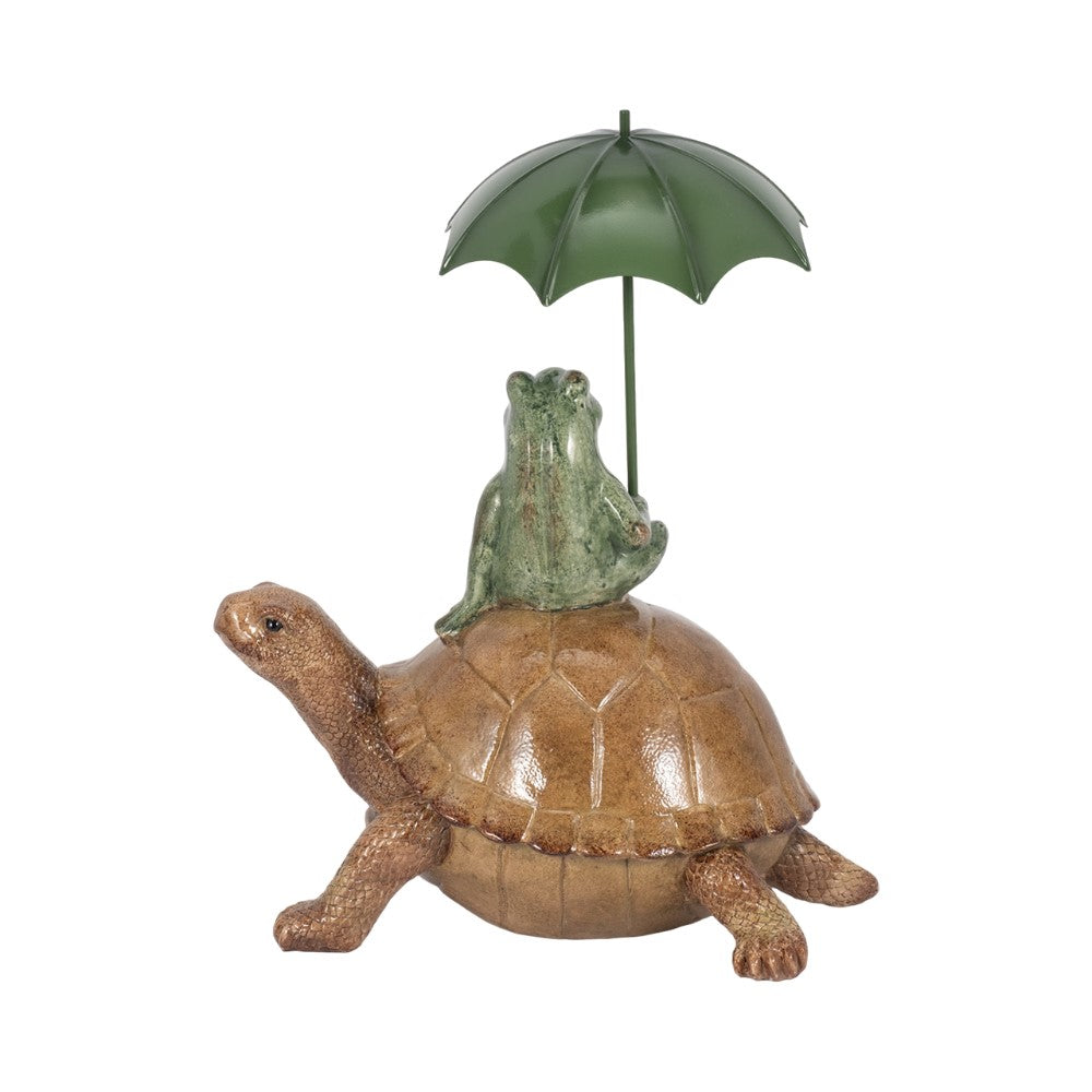 Picture of Frog on Turtle with Umbrella Statue