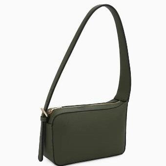 Minimalist green shoulder bag with a sleek design.