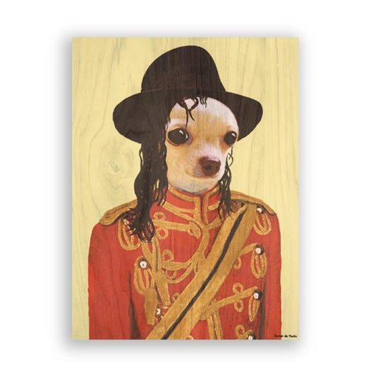 Picture of "Michael Jackson Chihuahua" Wood Block Art Print