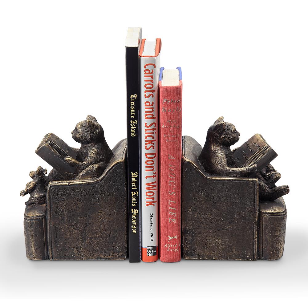 Bear bookends with books in between.