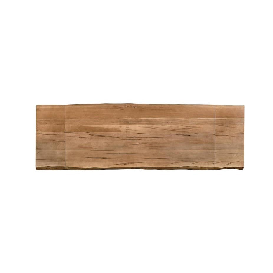 Wooden table slab with natural grain, isolated on white background.