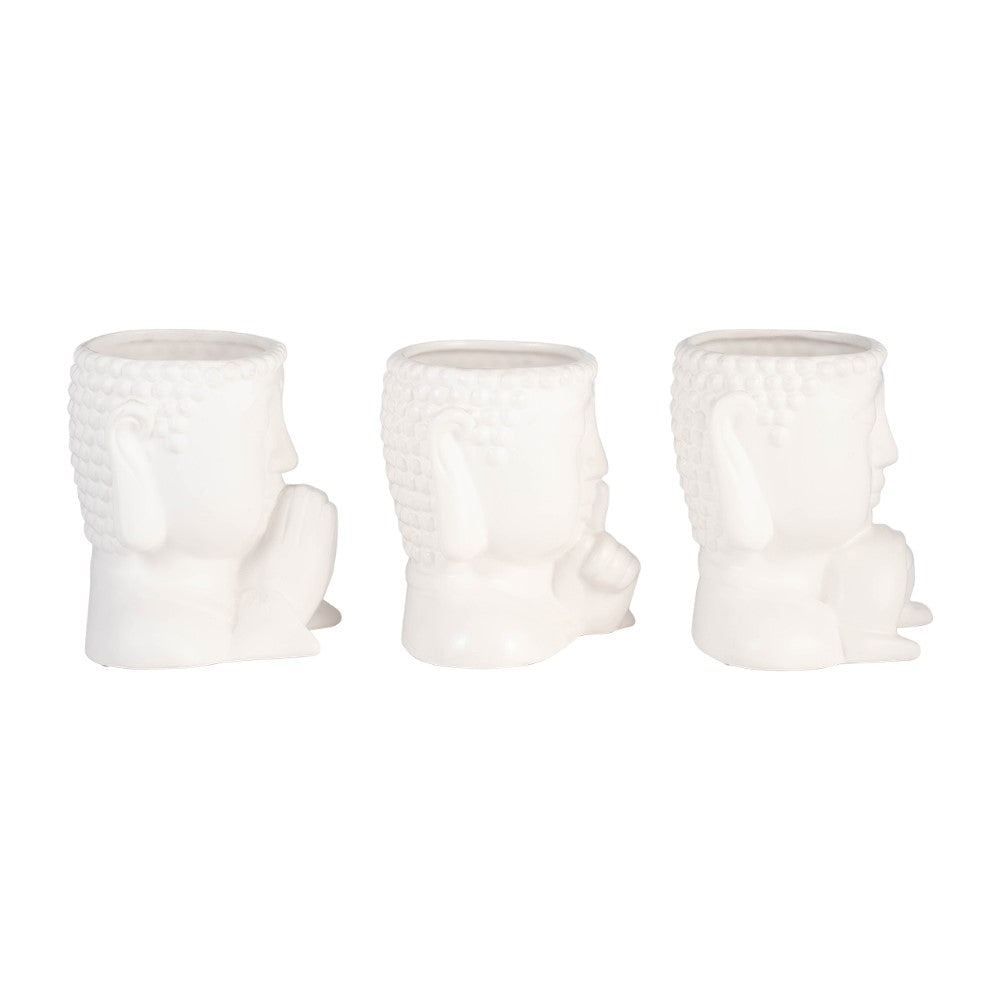 Picture of Single Buddha Head Planter, White