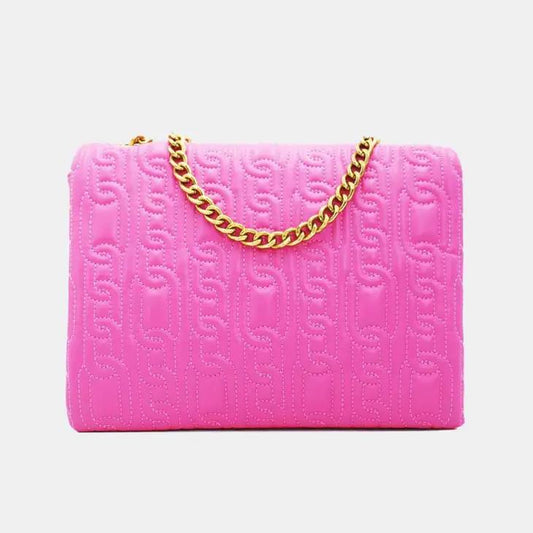 Picture of Chain Quilted Messenger Bag Pink