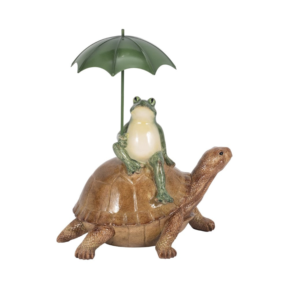 Picture of Frog on Turtle with Umbrella Statue