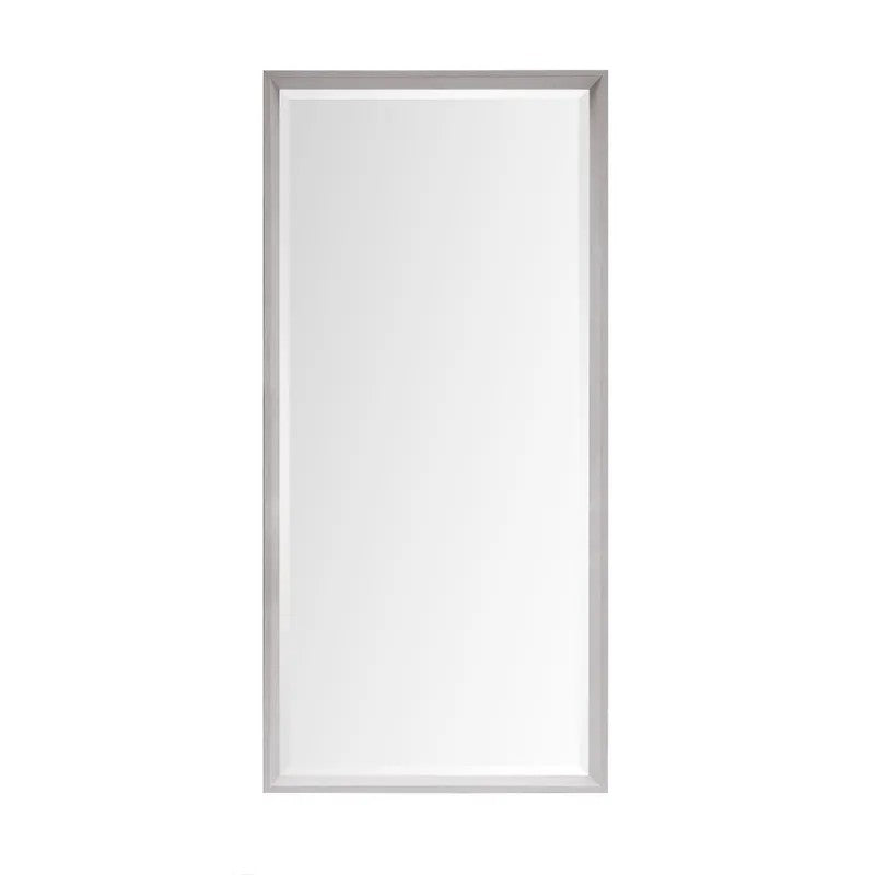 Rectangular mirror with a slim, silver frame.